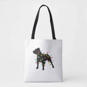 Bolsa Tote O Natal Pitbull Luz o Natal Dog Lover