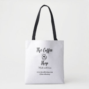 Bolsa Tote O negócio de mídia social da loja de café e site