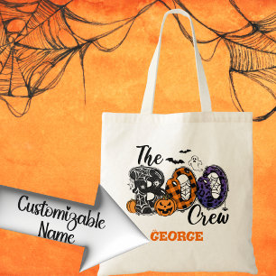 Bolsa Tote O Nome Personalizado da Tripulação de Halloween ou