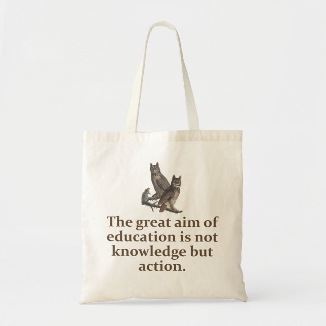 Bolsa Tote O Objetivo Excelente Da Educação - Cotação Educaçã (Frente)