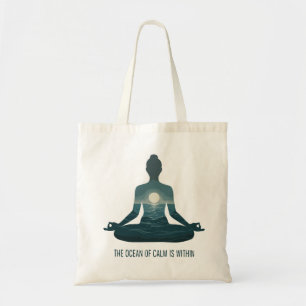Bolsa Tote "O Oceano de Calma está Dentro" Yoga Meditação