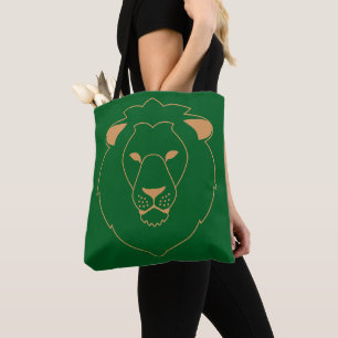 Bolsa Tote O Olhar do Leão: Contorno Dourado