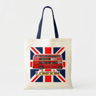 Bolsa Tote O ônibus vermelho do autocarro de dois andares de