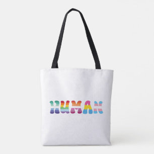 Bolsa Tote O orgulho humano do arco-íris é cor gay trans lésb