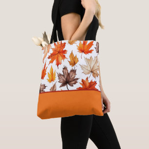 Bolsa Tote O outono Brilhante deixa o bloco de cor do Impress