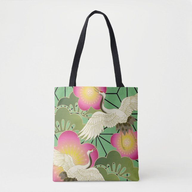 Bolsa Tote O padrão Kimono inspirou o tecido japonês (Frente)