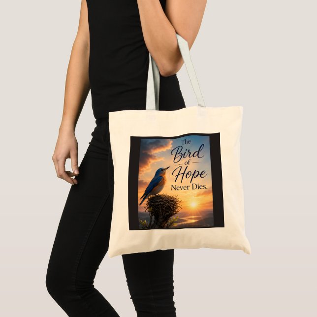 Bolsa Tote O Pássaro da Esperança Nunca Morre (Frente (produto))