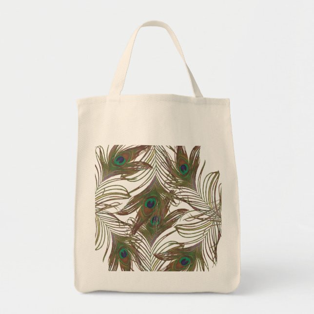 Bolsa Tote O pavão empluma-se a sacola (Frente)