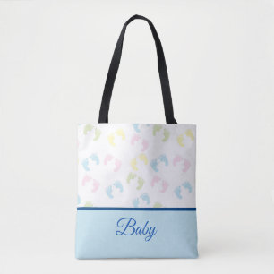Bolsa Tote O pé colorido do bebê imprime a sacola