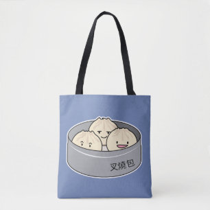 Bolsa Tote O pequeno almoço chinês do dim sum do bolo da