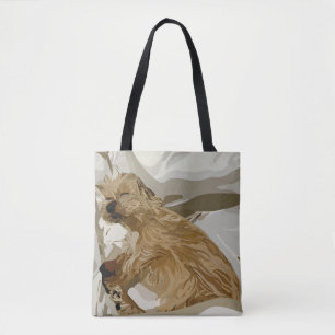 Bolsa Tote O pequeno cão Daisy a ter um dia de edredação