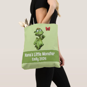 Bolsa Tote O Pequeno Monstro da Nana com Nome Personalizado A