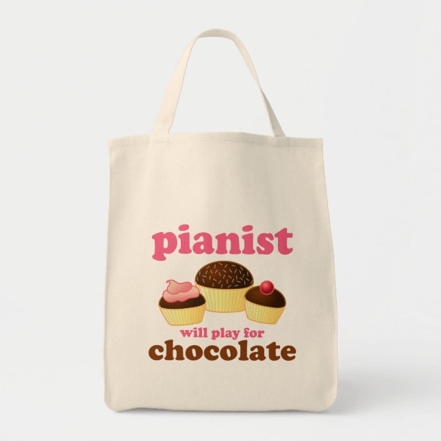 Bolsa Tote O pianista jogará para o chocolate (Frente)
