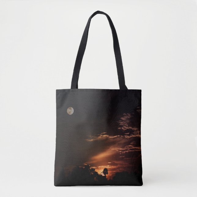 Bolsa Tote "O pôr do sol de uma lua" (Frente)