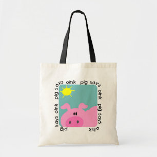 Bolsa Tote O porco diz Oink o camiseta e os presentes