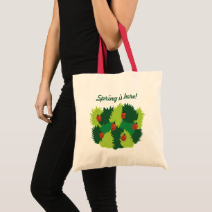 Bolsa Tote O primavera está aqui - joaninhas das folhas do