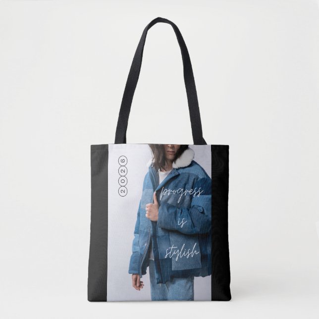 Bolsa Tote O Progresso é Elegante (Frente)