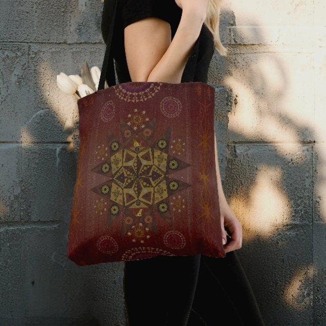 Bolsa Tote O protetor da retidão do Geo tantrum mandala (Criador carregado)