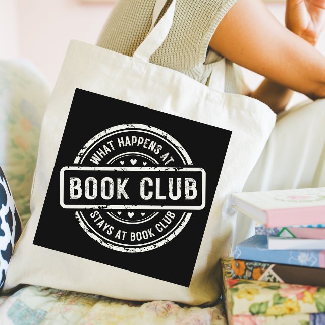 Bolsa Tote O que acontece no estilo Retro Club de Livros (Criador carregado)
