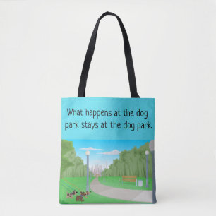 Bolsa Tote O que acontece no parque do cão por todo o lado n