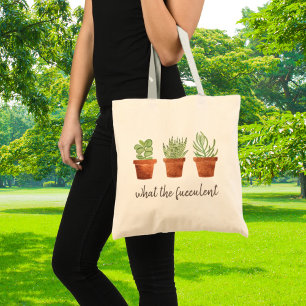 Bolsa Tote O Que as Suculentas Terracota com Aquarela
