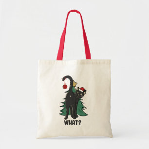 Bolsa Tote O quê? Design de Natal Black Cat Holiday