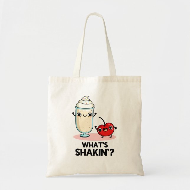 Bolsa Tote O que é Shakin Funny Cherry Milkshake Pun (Frente)
