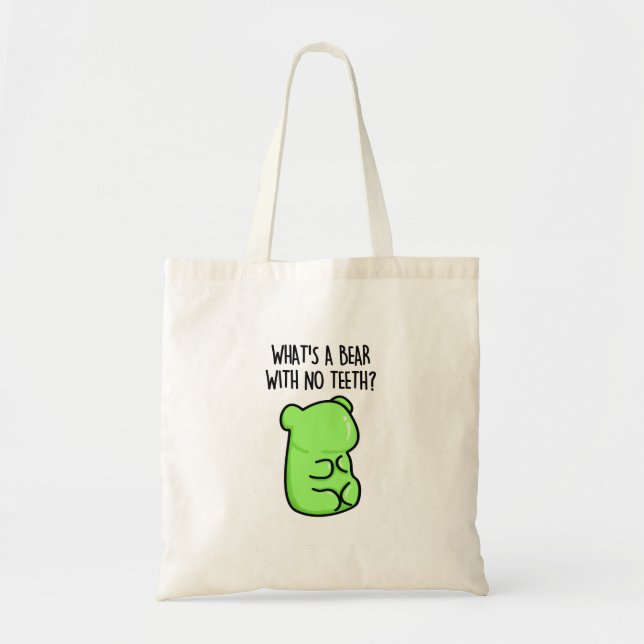 Bolsa Tote O que é um urso sem dentes engraçados (Frente)