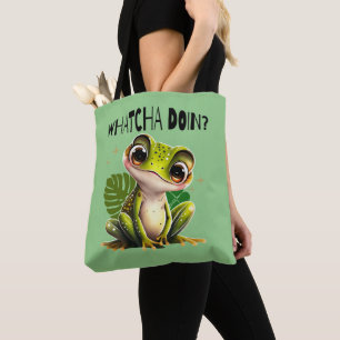 Bolsa Tote O que está fazendo? Engraçado Sapo curioso
