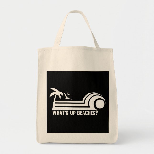 Bolsa Tote O que há em praias? (Frente)