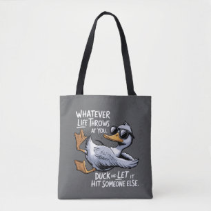 Bolsa Tote O que quer que a vida lhe atire, Pato engraçado sa