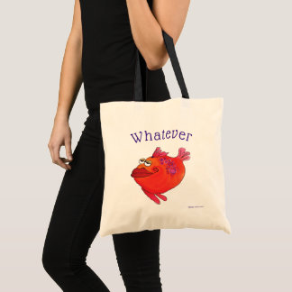 Bolsa Tote O que rosa e vermelho lunáticos da arte dos peixes