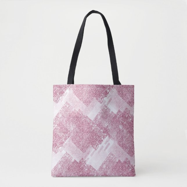 Bolsa Tote O rosa brilha no branco. (Frente)