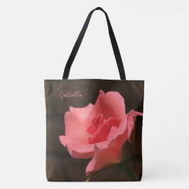 Bolsa Tote O rosa lindo do rosa, personaliza com nome