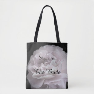 Bolsa Tote O rosa pálido personalizado noiva aumentou
