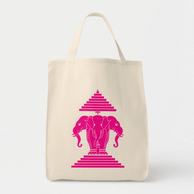 Bolsa Tote O rosa três de Erawan dirigiu o Lao do (Frente)