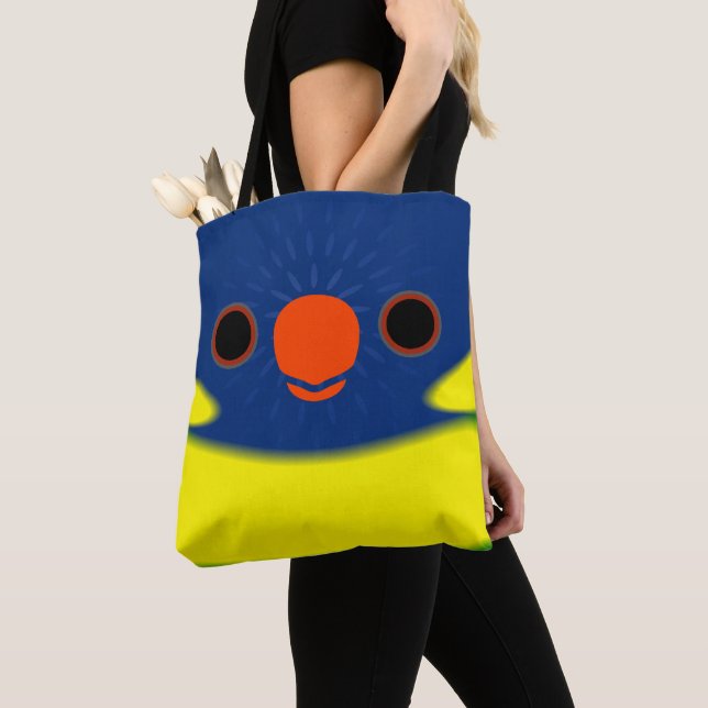 Bolsa Tote O rosto de um lorikeet Marigold (Close Up)