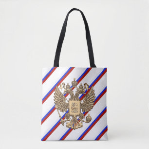 Bolsa Tote O russo listra a bandeira