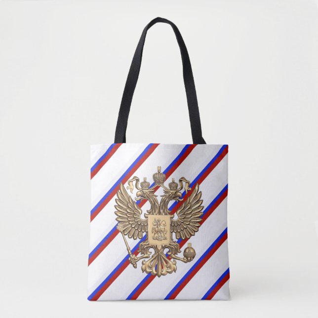 Bolsa Tote O russo listra a bandeira (Frente)