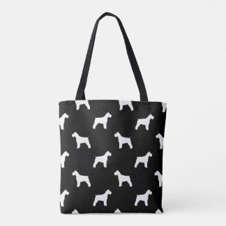 Bolsa Tote O Schnauzer mostra em silhueta o teste padrão