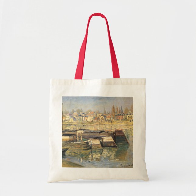 Bolsa Tote O Sena em Asnieres, por Claude Monet (Frente)