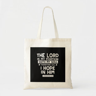 Bolsa Tote O Senhor é Minha Porção Lamentações 3 24 Citações