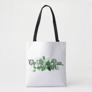 Bolsa Tote "O Senhor é Risen" Páscoa de arte verde