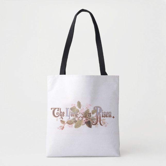 Bolsa Tote "O Senhor Ressuscitou" Flores Gigantes de Páscoa V (Frente)