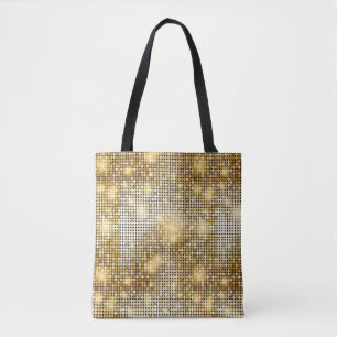 Bolsa Tote O sequin dourado sparkling brilhante brilha bola
