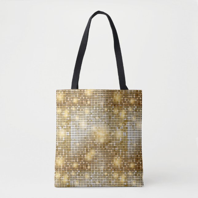 Bolsa Tote O sequin dourado sparkling brilhante brilha bola (Frente)