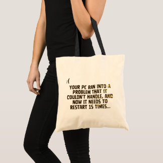 Bolsa Tote O seu PC encontrou um problema