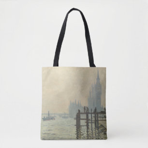Bolsa Tote O Tâmisa Abaixo de Westminster por Claude Monet