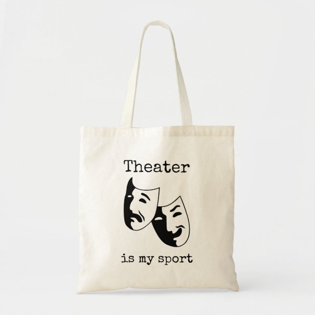 Bolsa Tote "O teatro é o meu esporte", thespian's (Frente)