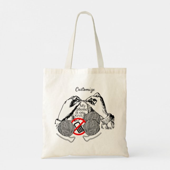 Bolsa Tote O telefone está no Knit Thunder_Cove (Verso)